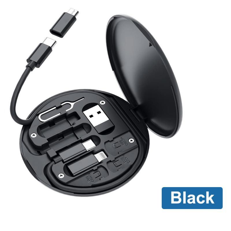 HdooLink 5 в 1, 60 Вт, кабели для быстрой зарядки, Type-C, кабель для передачи данных мобильного телефона, USB-зарядное устройство, коробка для хранения, комбинированный набор кабелей для передачи данных для Huawei Xiaomi