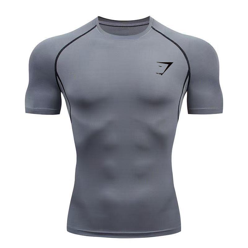 Мужская быстросохнущая эластичная футболка для бега - Летняя коллекция Gymshark 2025