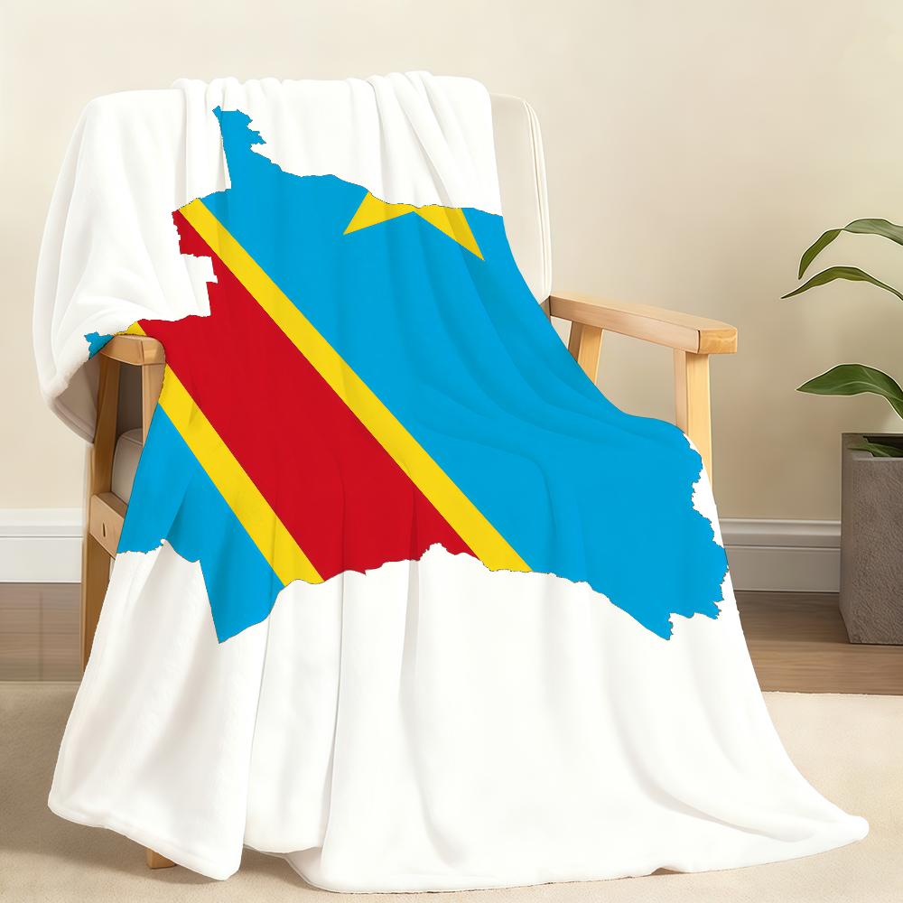 Nation Democratic Republic Congo Flag Blanket Soft Throw Blanket for Home Bedroom Sofa Picnic Travel Office Cover Blanket Gift