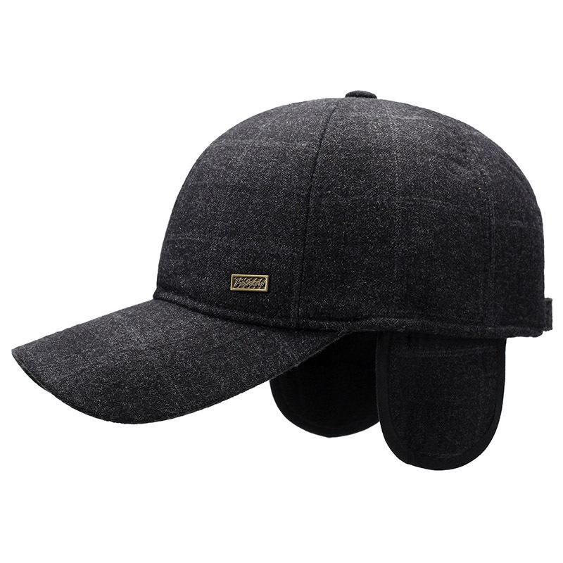 В пожилой шапке Мужская зимняя бейсболка для папы Старик Дедушка Зимняя пожилая защита ушей Хлопковая шапка Мужская