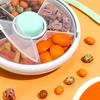 1 шт. 5-секционный поднос для закусок с крышкой, вращающийся контейнер для закусок, детский вращающийся контейнер для закусок, коробка для фруктов и конфет, переносная коробка для хранения закусок