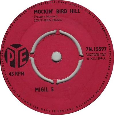 7-дюймовая пластинка MIGIL FIVE - Mockin' Bird Hill 7N15597 Pye Records 1964 UK Регги, Ска и Даб Б/У