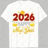 Вечеринка С Новым Годом 2026 Воздушный Шар Семейные Совпадающие Лучшие Футболки Популярная Праздничная Вечеринка Футболка Комфортный Хлопок Мужская Футболка с Коротким Рукавом