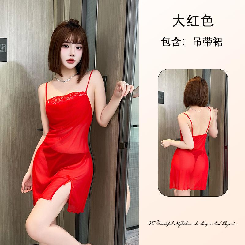 Женская кружевная сетчатая ночная рубашка Pure Desire, дышащая, с глубоким V-образным вырезом, многостильная, сексуальная одежда для отдыха, универсальная, соблазнительная одежда для сна, с разнообразным выбором