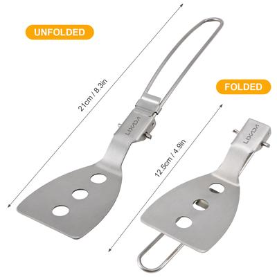 Складной шпатель Lixada из нержавеющей стали, тернер для еды на открытом воздухе, аксессуары для приготовления пищи на природе, кемпинга