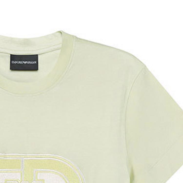 Emporio Armani Мужская футболка с коротким рукавом и вышитым логотипом SS23, круглый вырез, светло-зеленая 3R1TV4-1JUVZ-0594