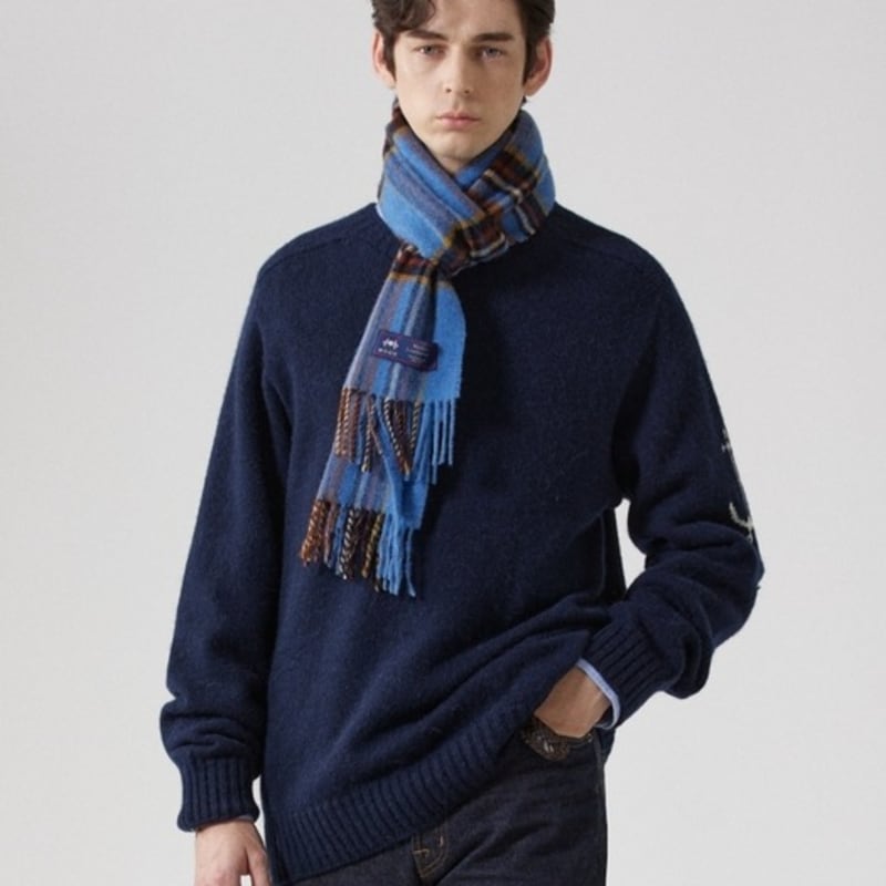 ABRAHAM MOON Шарф из мериносовой шерсти 25 см - Oatley Sky