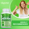 Moringa Capsules, 120 vegan moringa leaf powder capsules, an anti-inflammatory supplement that boosts the immune system, energy, and brain function.