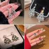 Shiny Xmas Tree Earrings Pendant Ear Studs New Christmas Drop Earrings Women