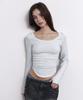Peullijeunopallou 25Fw Новый топ с драпировкой Momo (Белый меланж)