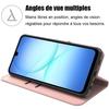 Coque de Protection - BOOLING - pour Samsung Galaxy A17 4G/5G - Synthécuir Anti-Rayure Rose - 2 Vitres