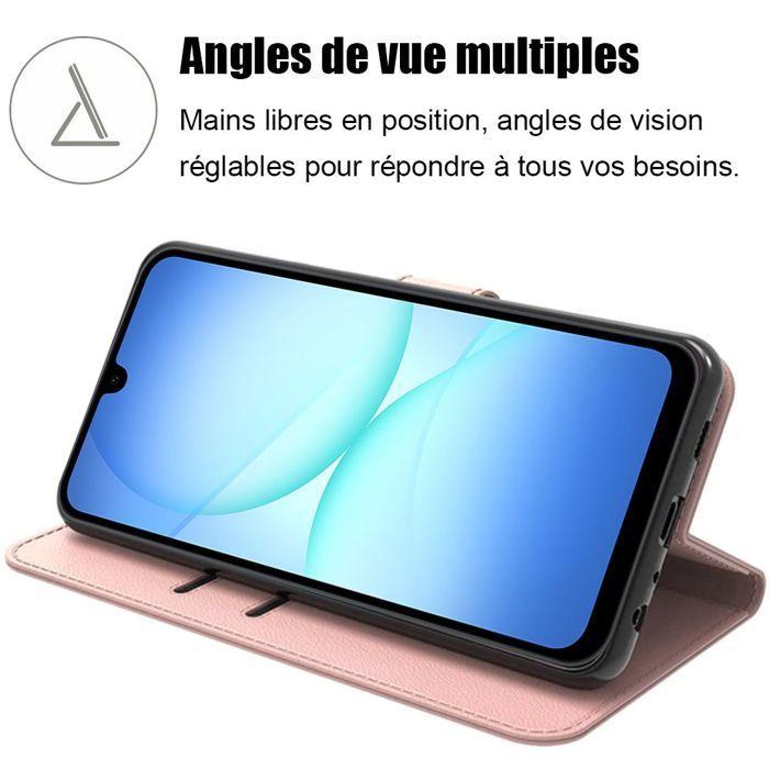 Coque de Protection - BOOLING - pour Samsung Galaxy A17 4G/5G - Synthécuir Anti-Rayure Rose - 2 Vitres