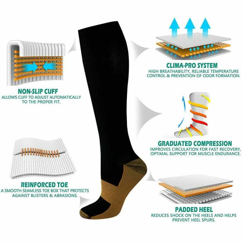 1 пара компрессионных носков Alpha Sole Alphasole Compress Socks с градуированной поддержкой для бега