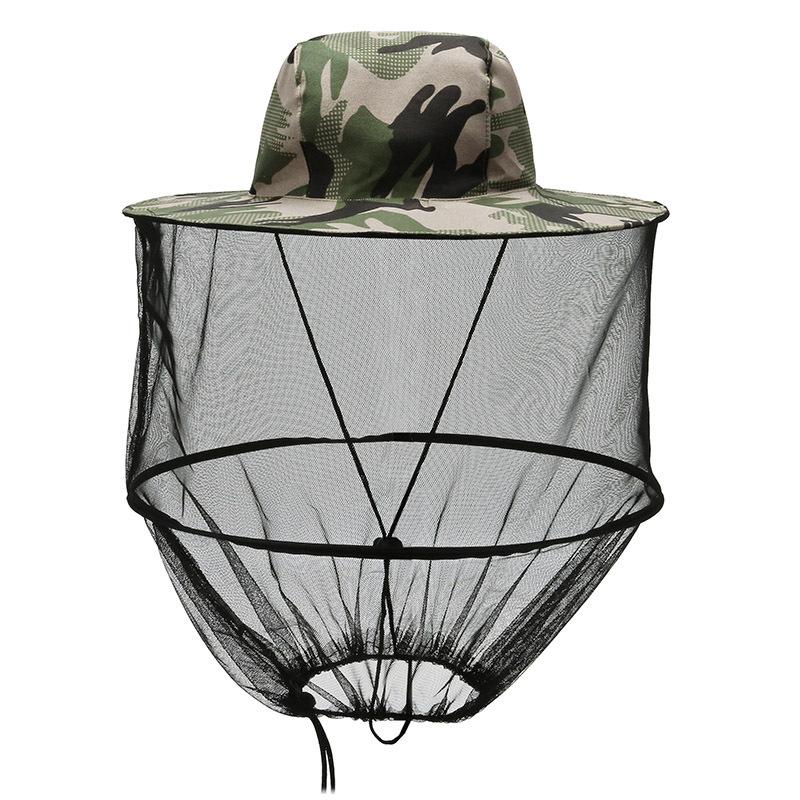 Men Visor Sun Hats Caps Summer Outdoor Breathable Camouflage Insect Anti-mosquito Mesh Accessories