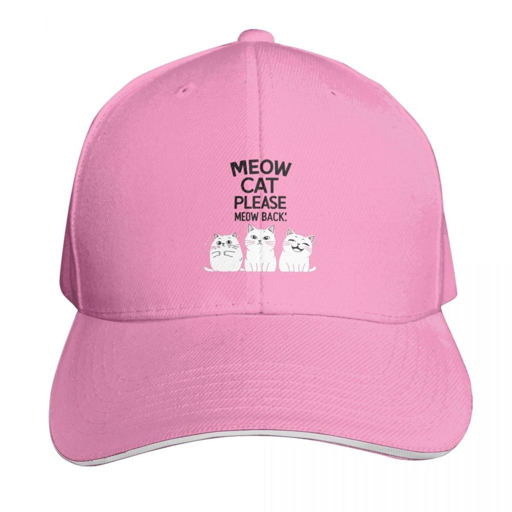 Meowcat pleaseMeowbackeurovision Baseball Cap Strapback Dad Hat Six Panel Structured Crown Sun Protection UPF