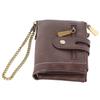 Men Short Wallet Retro Multi Slots Zipper Closure PU Leather Flip Purse for Cash Bank Cards Coins
