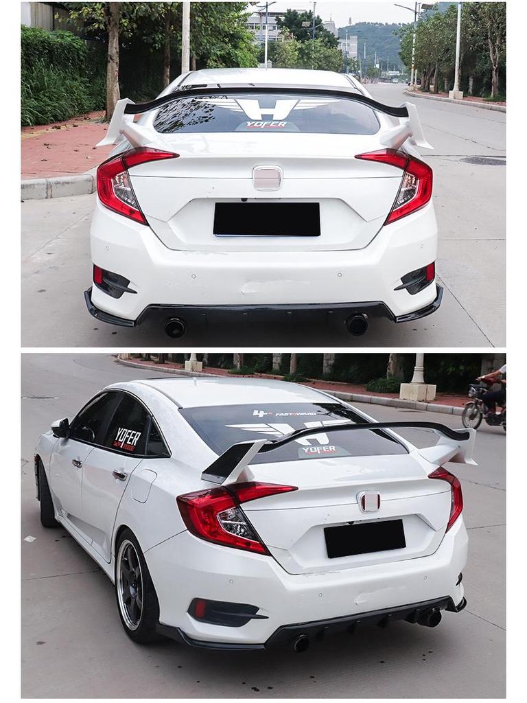 Комплект заднего спойлера и дефлектора крыши для Honda Civic Type-R 16-19 г.