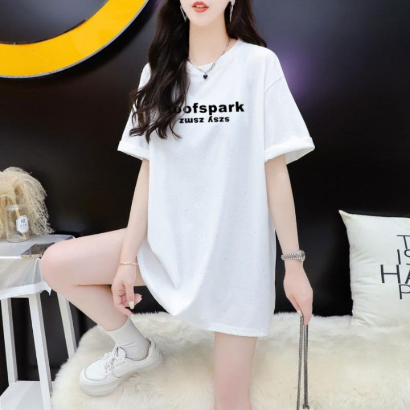 Женская футболка с короткими рукавами Full of Star Summer Design Sense of Niche Fashion Loose Medium Long Top