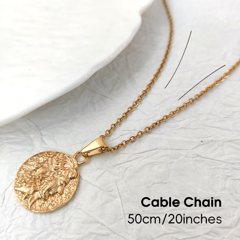 Кулон-ожерелье «Лицевой бой» с покрытием из 18-каратного золота, ручной работы, голова Зевса Гера Янифор, монета с изображением греческой мифологии, ювелирное изделие, подарок