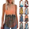 Women's Fashion Casual Sleeveless Vest Vintage Print Crew-neck Sleeveless Top