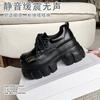 [Fanfna] Thick-soled heightening muffin small leather shoes for women's 2025 autumn new super high-heeled small JK loafers