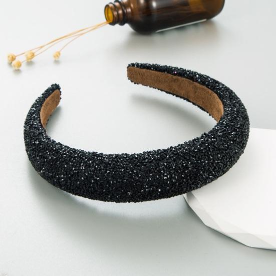 Women Luxury Hair Hoop Shiny Rhinestones Inlaid Headband Heightened Design Lightweight Headwear Head Accessories