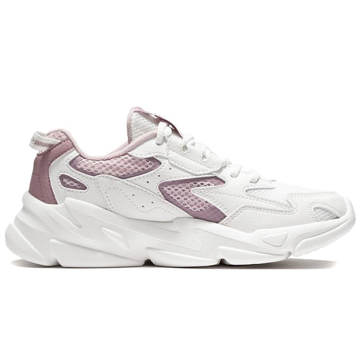 Li Ning Still Shadow Низкие Спортивные Повседневные Кроссовки Женские Бело-Фиолетовые AGLS054-3