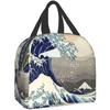 Сумка для ланча для женщин «Большая волна от Канагавы» Изолированная сумка для ланча с охлаждающим эффектом для работы, офиса, школы, пикника, сумки для бенто