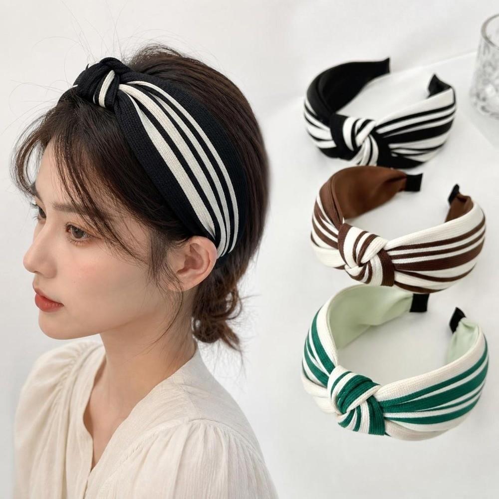 French Style Hair Hoop Chic Striped Headband New Knotted Headband for Women