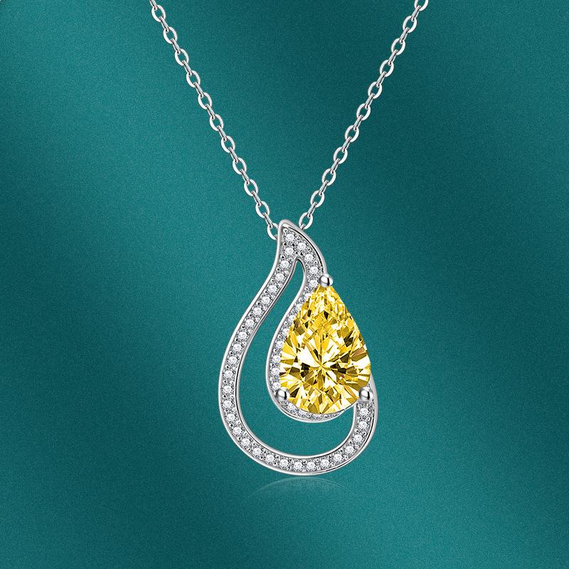 BELLA BOX Drop Shaped Pendant Necklace Multiple Colour Fashion Wedding Engagement Jewelry