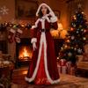 Mrs. Claus Costume for Women Adult Christmas Santa Dress with White Faux Fur Trim Velvet Xmas Cosplay Outfit