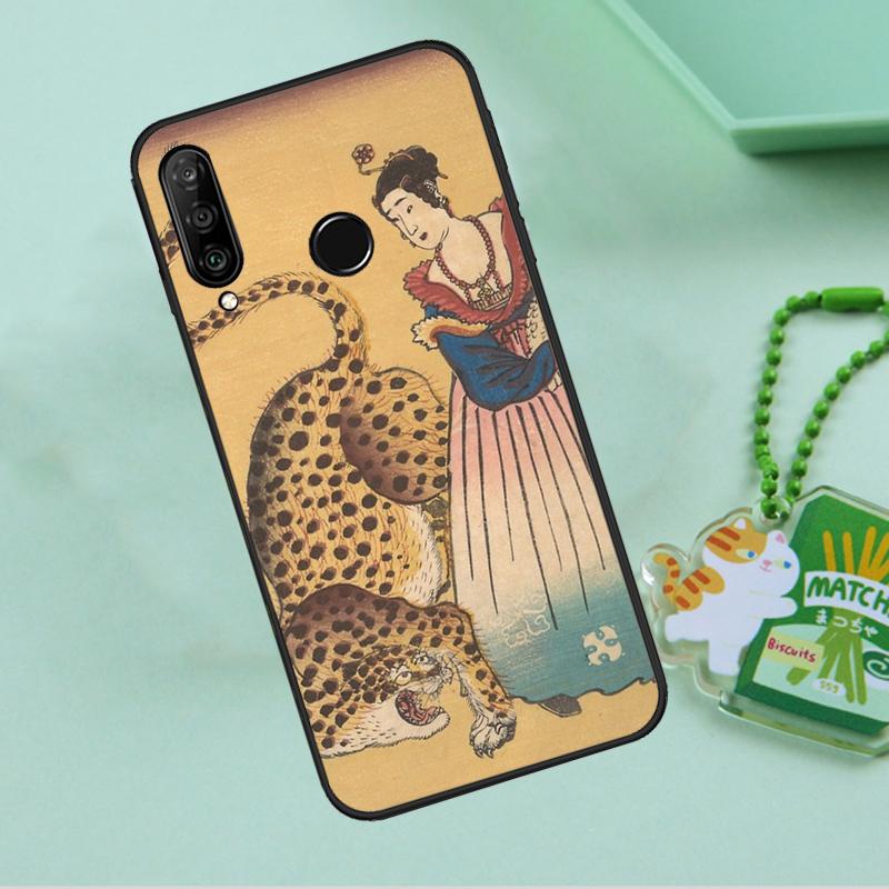 Японское искусство укиё-э Пантера Тигр Для Huawei Nova 10 9 SE 5T 12s 12i 11i Y91 Y90 Y60 Y70 Y72 Y61 P20 P40 P30 Lite P60 Pro Чехол