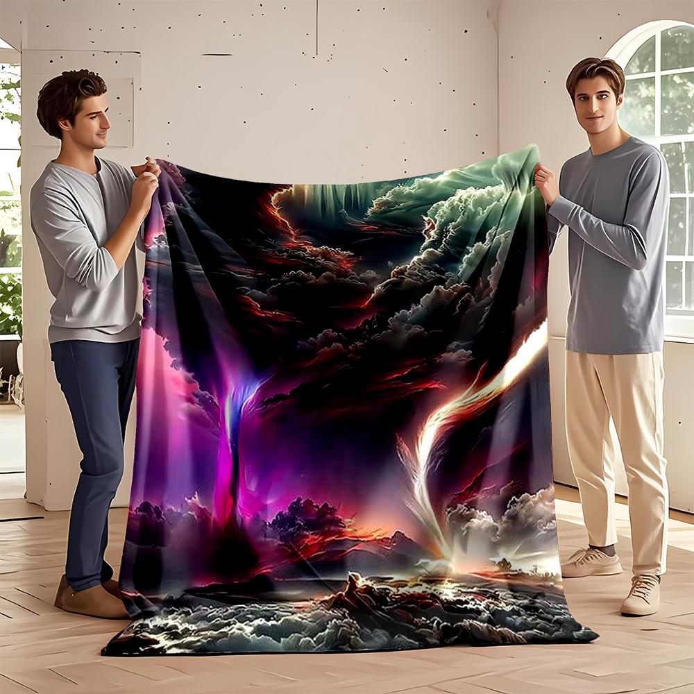 Fantasy Sky with Vibrant Clouds and Storms Flannel blanket for bedroom, living room, sofa, and nap sofas.
