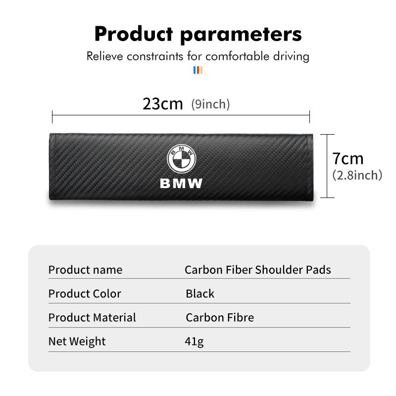 Car Seat Belt Carbon Fibre Shoulder Protection Pad Accessories For BMW M Sport M2 M3 M4 M5 M6 E46 E90 E60 F10 F20 E87 X3 X6 SU1