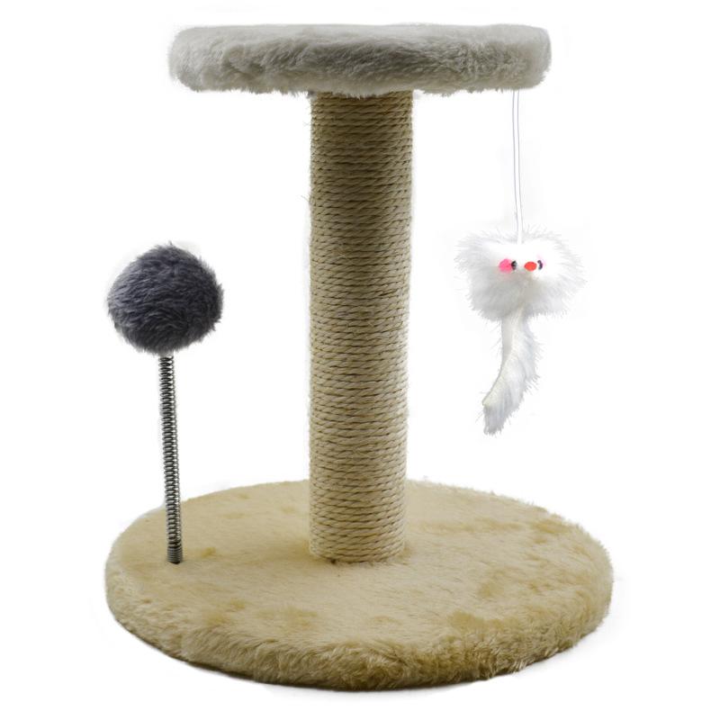Cat  Scratching  Post Sisal Rope Cat Claw Stand Soft Smooth Plush Scratch Tower With Interactive