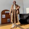 Женская юбка А-силуэта из шерстяной клетки с высокой посадкой и бархатной подкладкой - средней длины для осени и зимы