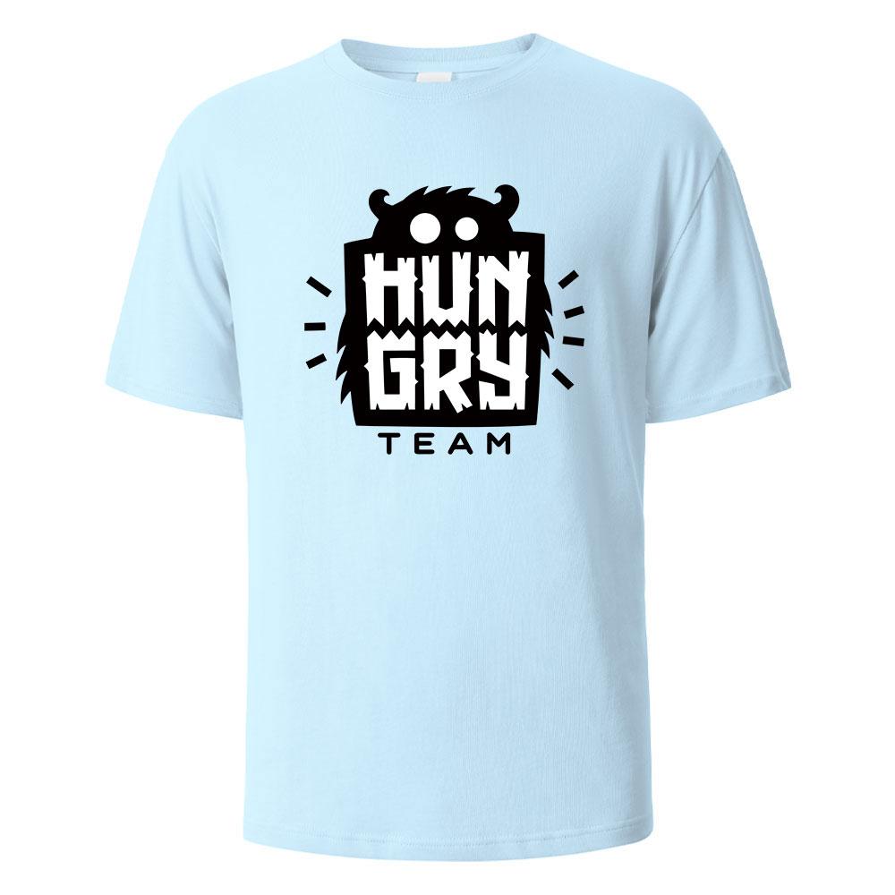 Funny HipHop Hungry Printing Tshirt For Men Wowen 100 Cotton Summer Breathable Tops Oneck Oversize Basic Tees Mens Clothing