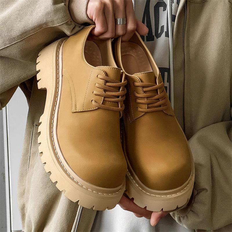 Туфли дерби 2024 новые туфли с большой головой Микки, деловые повседневные туфли на платформе с круглым носком из кожи 5740-J