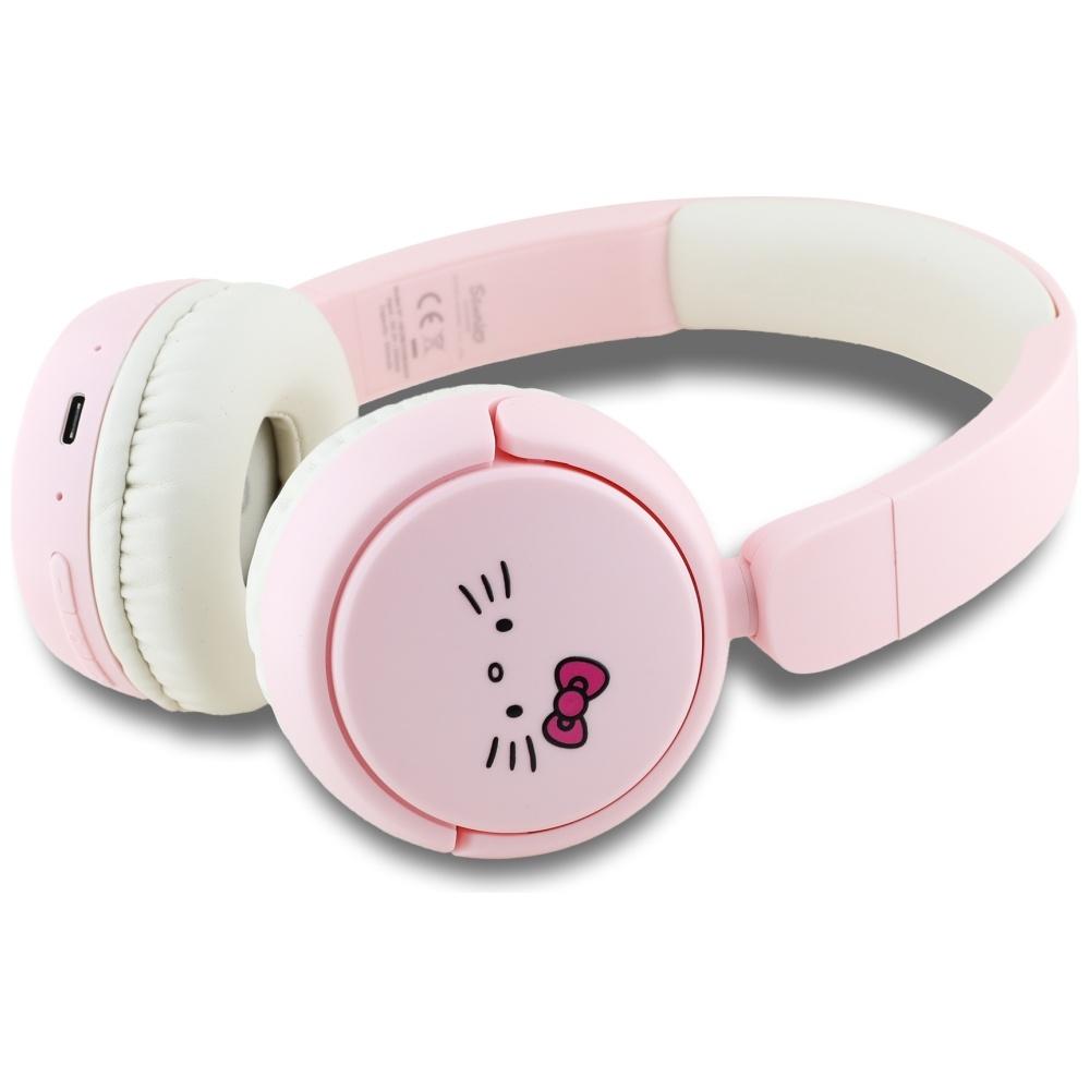 Słuchawki nauszne Bluetooth Hello Kitty Face Logo Różowe