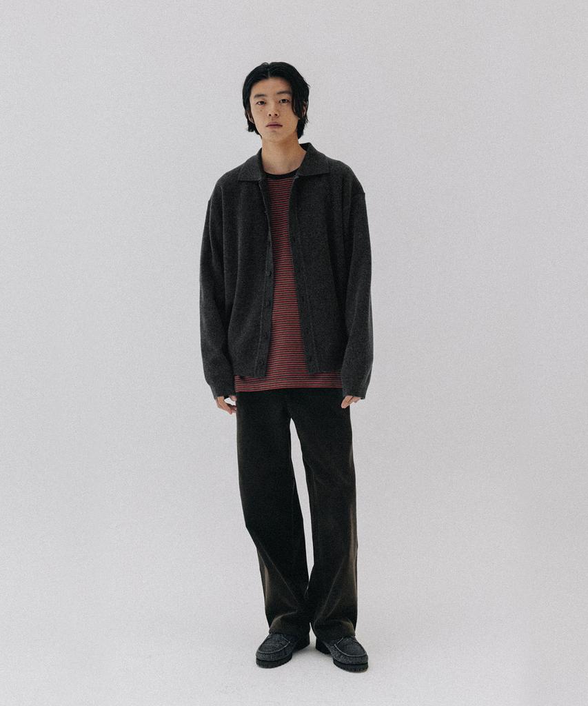 BLANKROOM Collared Cardigan_Deep Gray