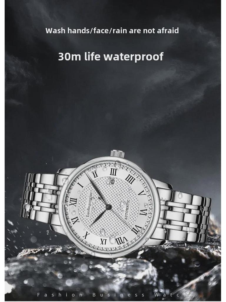 Мужские автоматические механические часы Le Locle — модные, яркие, водонепроницаемые, в деловом стиле.