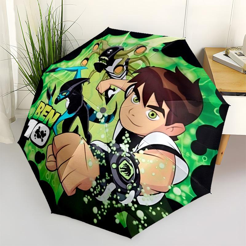 1pc Ben 10 Automatic Folding Cute Umbrella - Compact 8-Rib Design, Durable Plastic & Iron, Perfect Gift for Friends & Family, Outdoor Umbrella, Fashio