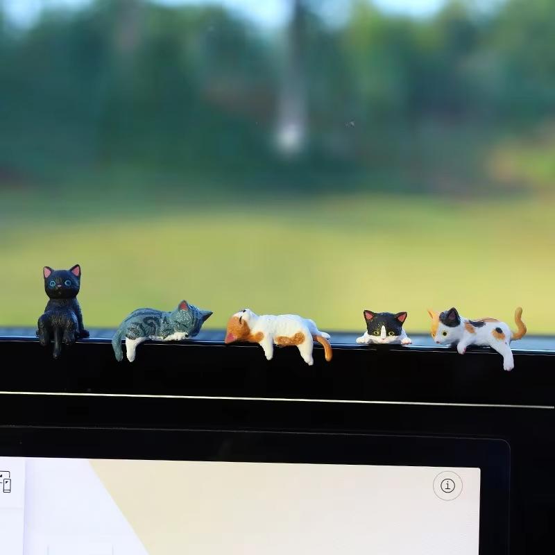 Милый мультяшный кот, украшение для дисплея центральной консоли автомобиля, украшение, микро-ландшафт, настольные украшения, автомобильные аксессуары, интерьер