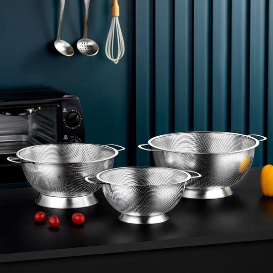 Дуршлаг для кухни, корзина с двумя ушами, большая емкость, пищевой, без BPA, можно мыть в посудомоечной машине, устойчивый к ржавчине, сито для фруктов и овощей