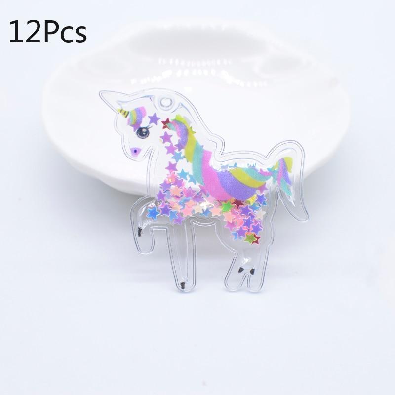 12 шт. новые аппликации с принтом единорога для скрапбукинга, сделай сам, нашивки для украшения дома, аксессуары для украшений