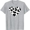 Awesome Cow Print Black White Print Heart T-Shirt Daily Four Seasons 100% Cotton Print Casual Soft Machine
