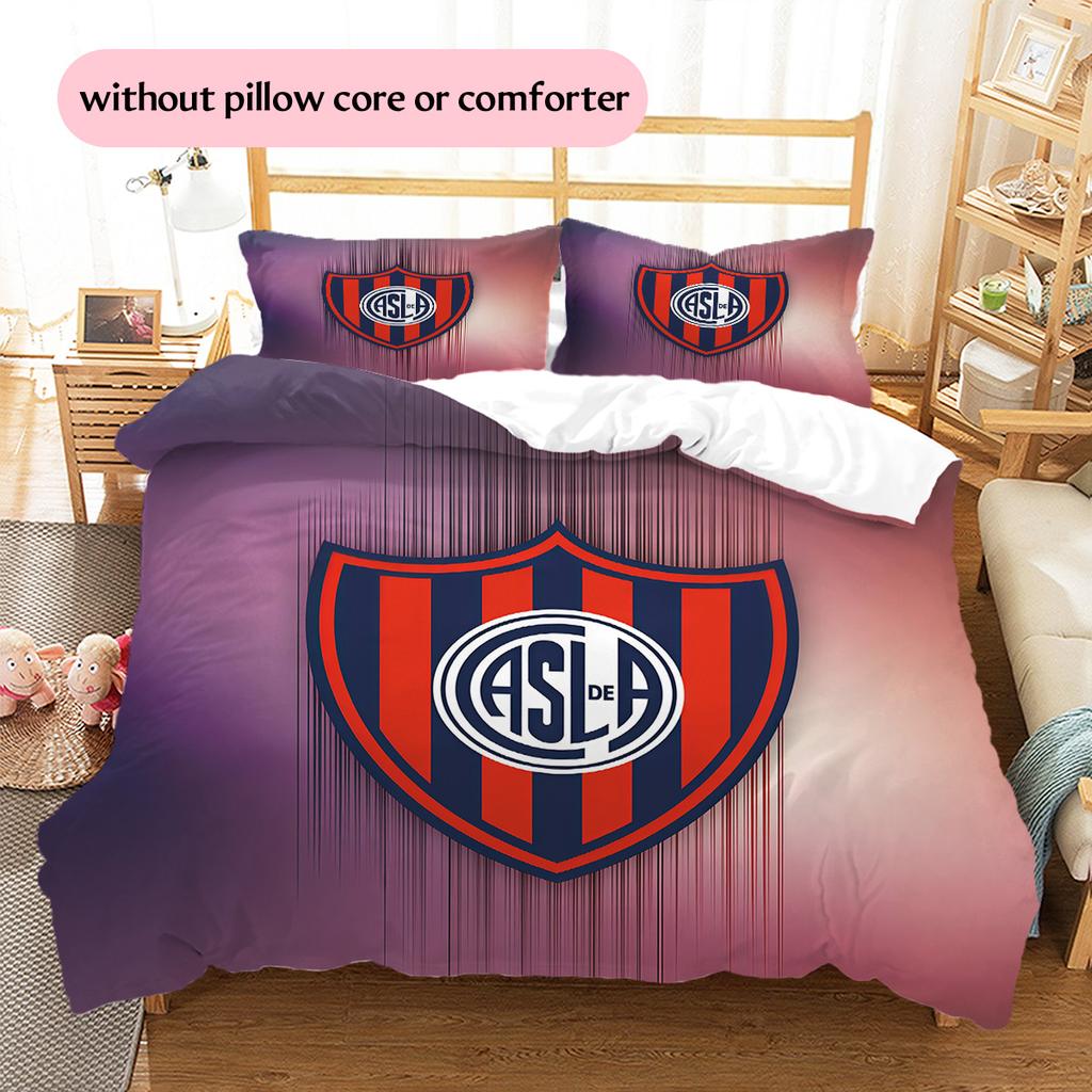 Club Atlético San Lorenzo de Almagro Pattern Bedding Quilt Set Home Decoration Gift (1 * duvet cover + 2 * pillowcase without core)