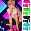 1 Set Sport Knee Braces Headband Wristband Elastic Anti-slip Leg Warmers Retro 80s Party Dance Accessories Halloween Cosplay Prop