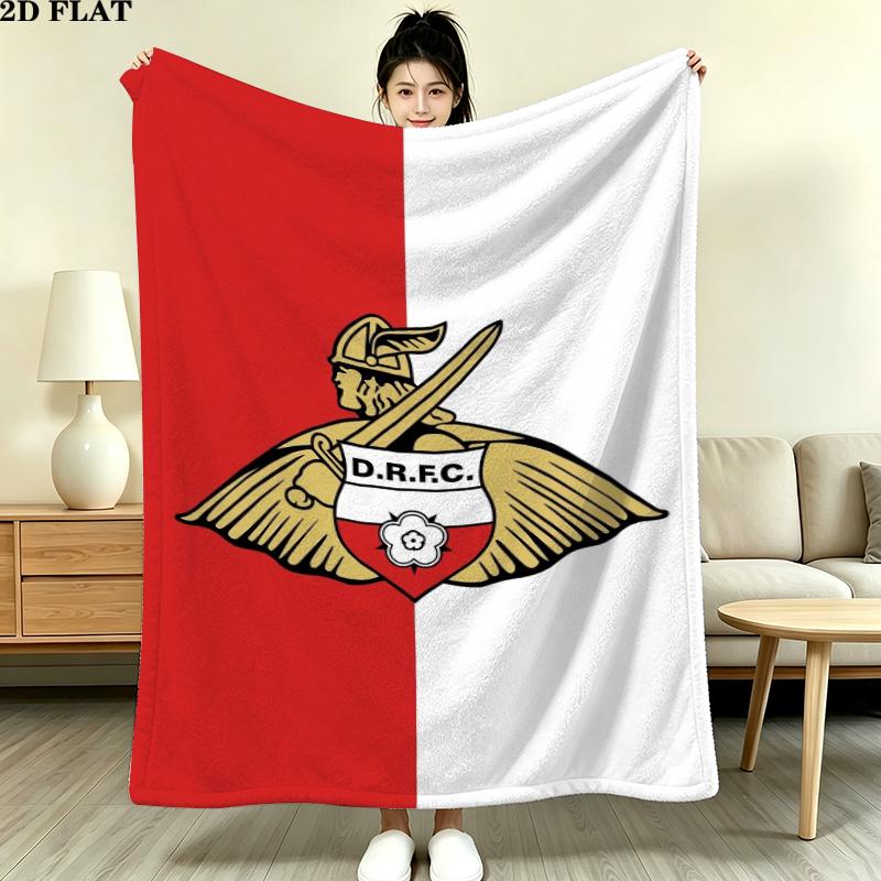 Doncaster Rovers FC Print Flannel Blanket, High quality Comfortable for All Seasons, Home Decor, Warmth and Comfort, Perfect for Christmas Gifts