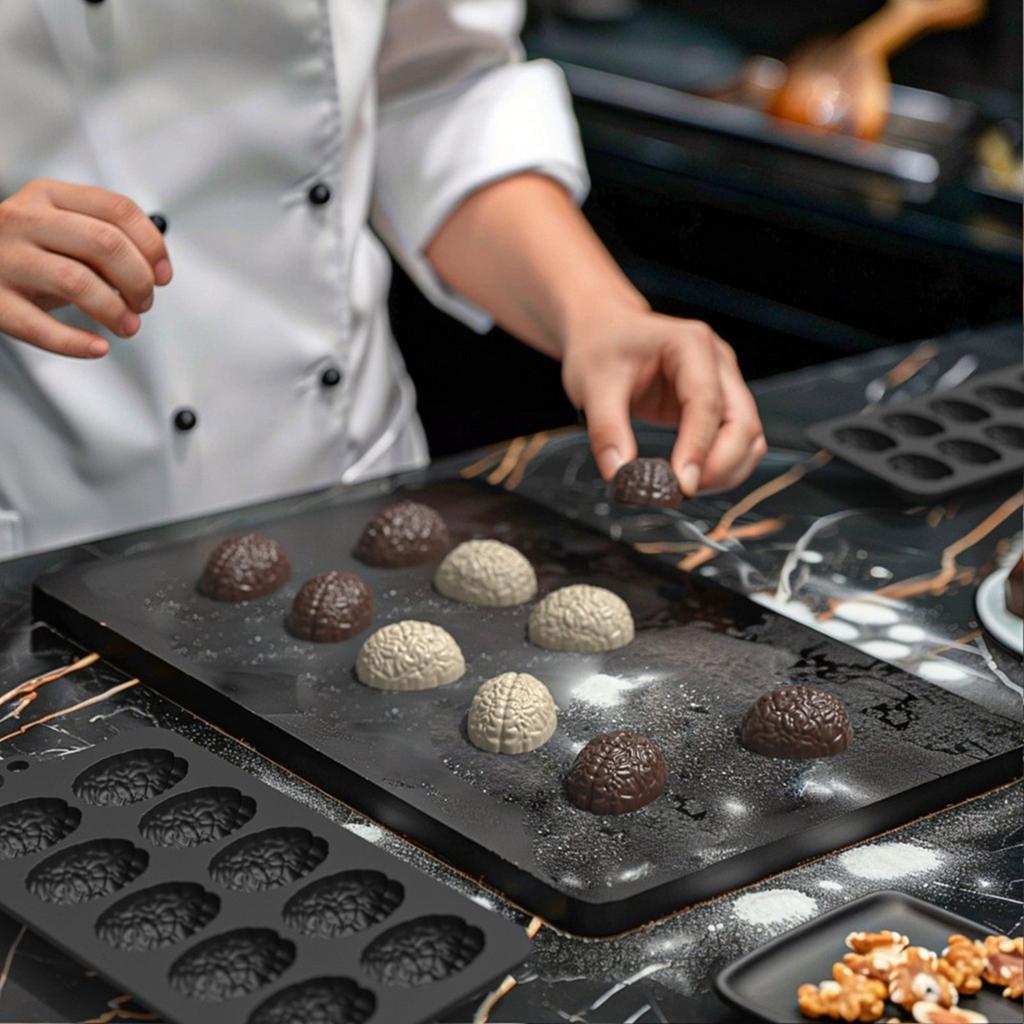 Форма для торта «Мозги» из пищевого силикона, 10 полостей, гибкая, термостойкая, для десерта, для творческой выпечки, кухонный инструмент